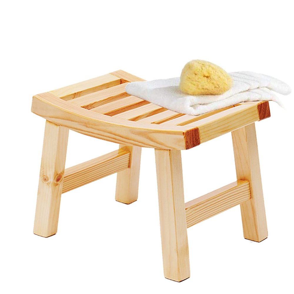 WL-ZZZ Square Shower Seat,Bench Wooden Bath Stool for Indoor or Outdoor Waterproof Bathroom Stool for Elderly | Non-Slip Spa Bathing Chair Change Shoes Stool (Size : 37.525.527.5 cm)