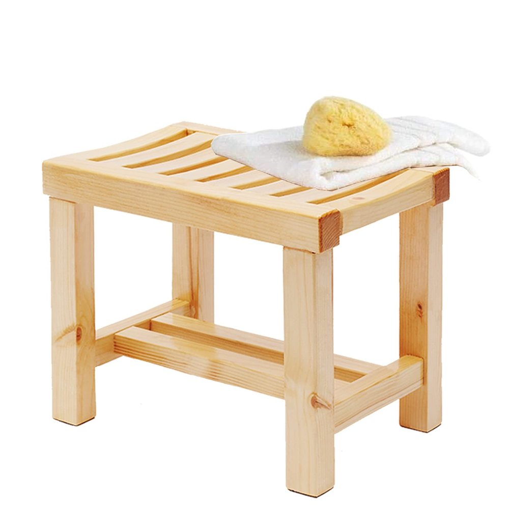 WL-ZZZ Square Shower Seat,Bench Wooden Bath Stool for Indoor or Outdoor Waterproof Bathroom Stool for Elderly | Non-Slip Spa Bathing Chair Change Shoes Stool (Size : 4227.533.5 cm)