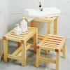 WL-ZZZ Square Shower Seat,Bench Wooden Bath Stool for Indoor or Outdoor Waterproof Bathroom Stool for Elderly | Non-Slip Spa Bathing Chair Change Shoes Stool (Size : 4227.533.5 cm) view 2