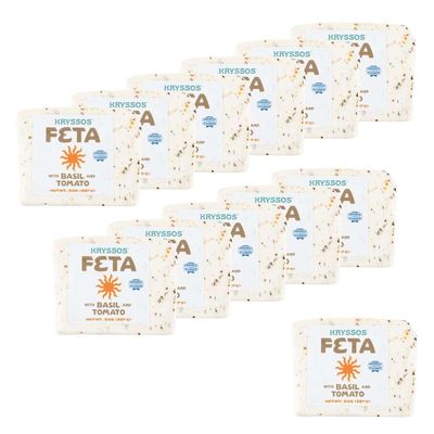 Feta Cheese with Tomato & Basil by The Kryssos Olive Company - Case of 12x8oz. Blocks
