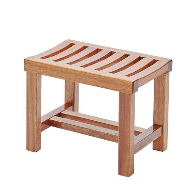WL-ZZZ Wood Waterproof Shower/Bath Stools Shower Seat Bench | Elderly/Disabled Bathroom 2 Tiers Stool for Shower Anti-Slip Multi Purpose Step Stool Spa Bathing Chair (Size : 41.527.533.5 cm)