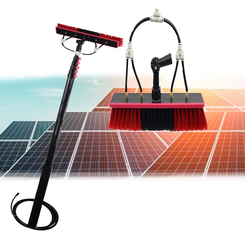 DDHVVOH Photovoltaic Solar Panels and Window Cleaning Pole,Window Cleaner Kit,Water/Hose Fed Pole,Window Cleaning Brush Equipment,5.4M/18FT