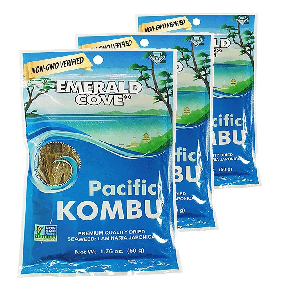 Emerald Cove Pacific Kombu, Non-GMO Dried Seaweed Pieces, Resealable Bag, 1.76 Ounce (3 pk)