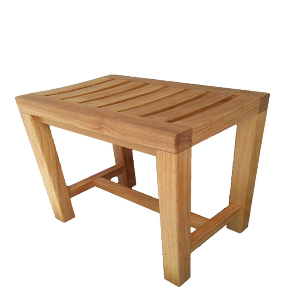 WL-ZZZ Wooden Bathing Seat Bench | Bathroom Waterproof Bathing Stool for Elderly Disabled Non-Slip Shower Stool Bath Chair Adults Change Shoes Stool,422833 Cm