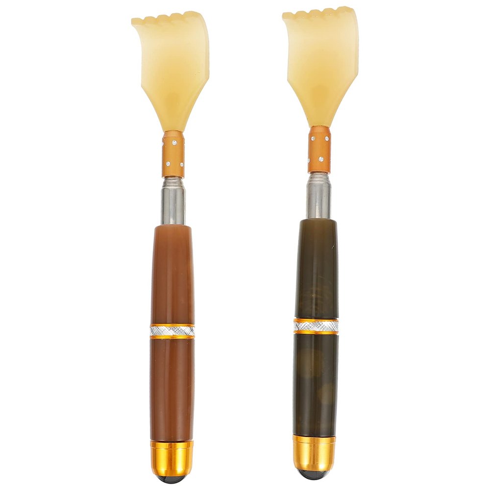 Healifty 2pcs Tickling Portable Back Scratcher Resin Massager Back Scratching Tool Resin Scratcher Retractable Claw Practical Body