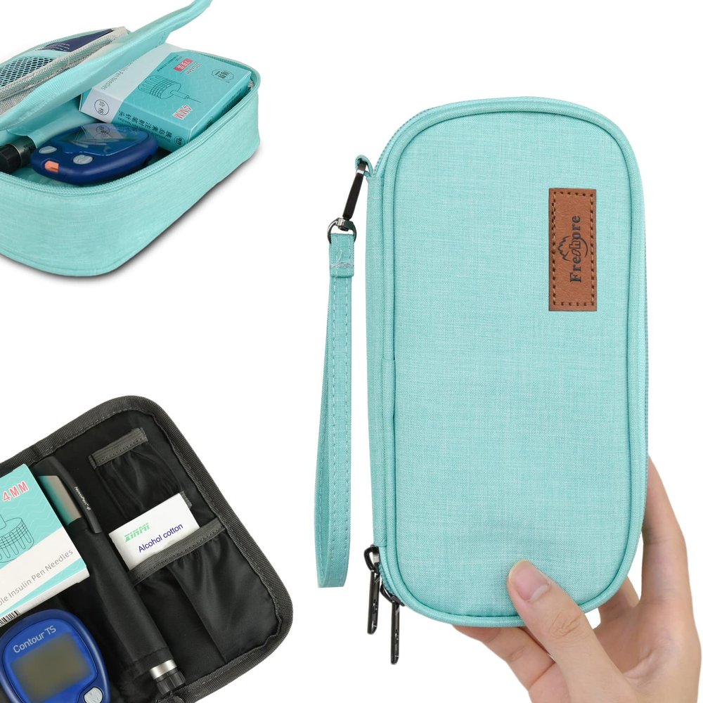Freshore Insulin Cooler Travel Case for Diabetic Organize Medication Insulated Cooling Bag,Green