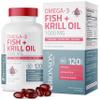 Bronson Omega-3 Fish + Krill Oil 1000 MG EPA DHA Astaxanthin Premium Blend - Joint, Brain & Eye Health - Non GMO, Heavy Metal Tested, 120 Softgels view 1