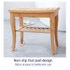 WL-ZZZ Shower Stools for Bathroom Wooden Non-Slip 2 Tiers Sauna Spa Bench Wood Stool Bath Stool for Elderly Disabled Bathing Seat Bench with Storage Shelf, Max 250kg view 4