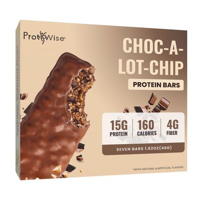 ProtiWise Choc-A-Lot-Chip High Protein Bars, 7ct - 15g Protein - High Fiber