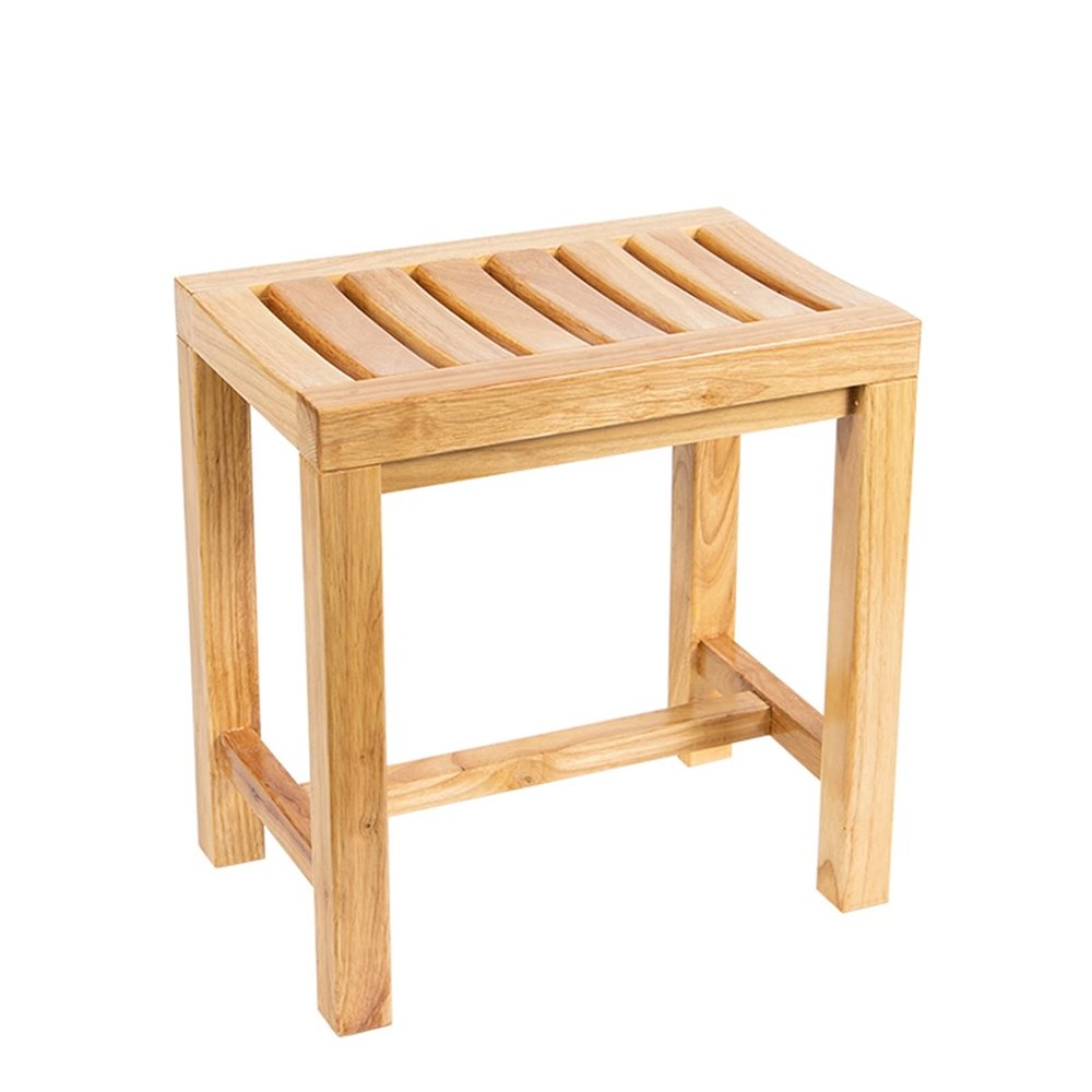 WL-ZZZ Shower/Bath Stools Wooden Shower Seat Bench 4 Legs Spa Bathing Stool Change Shoes Stool for Elderly/Disabled Bathroom Anti-Slip Chair for Shower Multi-Function Pedal Stool