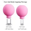 Nuanchu 2 Pieces Glass Face Cupping Set, Facial Cupping Cups Glass Silicone Cups Vacuum Suction for Face Skin Back Shoulder Muscle(1 Inch and 0.65 Inch Diameter,Pink) view 2