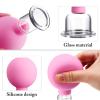 Nuanchu 2 Pieces Glass Face Cupping Set, Facial Cupping Cups Glass Silicone Cups Vacuum Suction for Face Skin Back Shoulder Muscle(1 Inch and 0.65 Inch Diameter,Pink) view 3