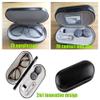 MUDOR 2 in 1 Contact Lens Case, Double Sided Contact Lens Travel Kit Includes Remover Tool with Tweezers,Dual Use Design for Contact Lens case and Glasses case (Black-2) view 2