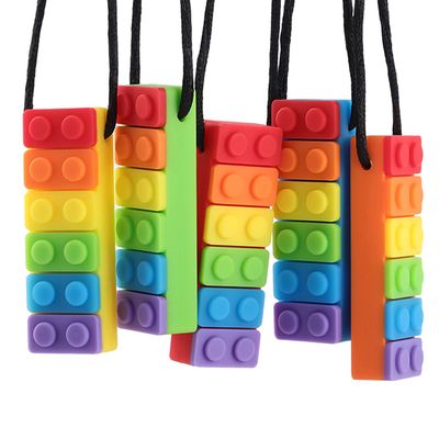 Chew Necklace for Sensory Kids, Seeway Rainbow Chewy Necklace BPA Free, Food- Grade Silicone Oral Motor Aids Chewelry Toys Sensory for Autism, ADHD, Anxiety, or Other Special Needs5 Pack 