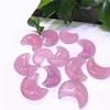 3pcs Folk Crafts Natural Polished Crystal Stone Pink Rose Quartz Moon for Gifts view 1