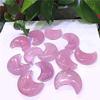 3pcs Folk Crafts Natural Polished Crystal Stone Pink Rose Quartz Moon for Gifts view 2