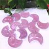 3pcs Folk Crafts Natural Polished Crystal Stone Pink Rose Quartz Moon for Gifts view 3