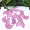 3pcs Folk Crafts Natural Polished Crystal Stone Pink Rose Quartz Moon for Gifts view 4