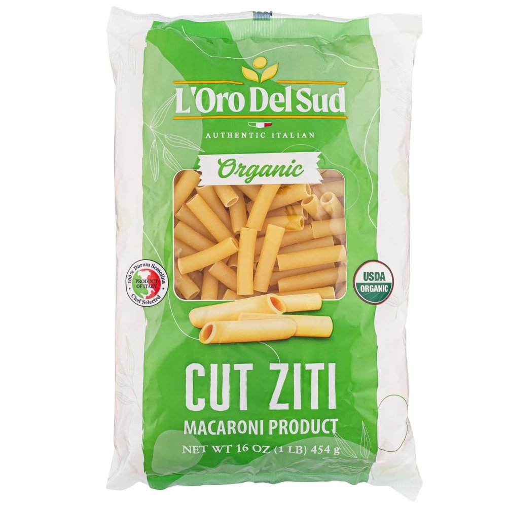 Organic Ziti Pasta,10 pack, 100% Durum Wheat Italian Pasta, Premium Quality Product of Italy 16 Ounce (10 Pack) by L'Oro del Sud.