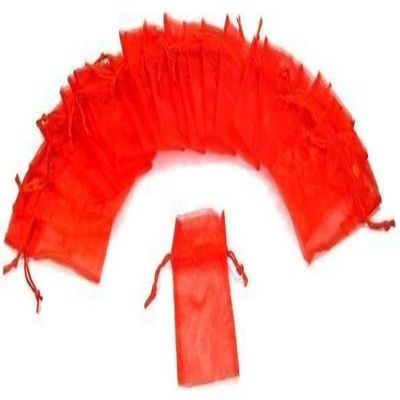 Gift Square 24pcs Jewelry Red Organza Drawstring Pouches Gift Bags 3"x4"