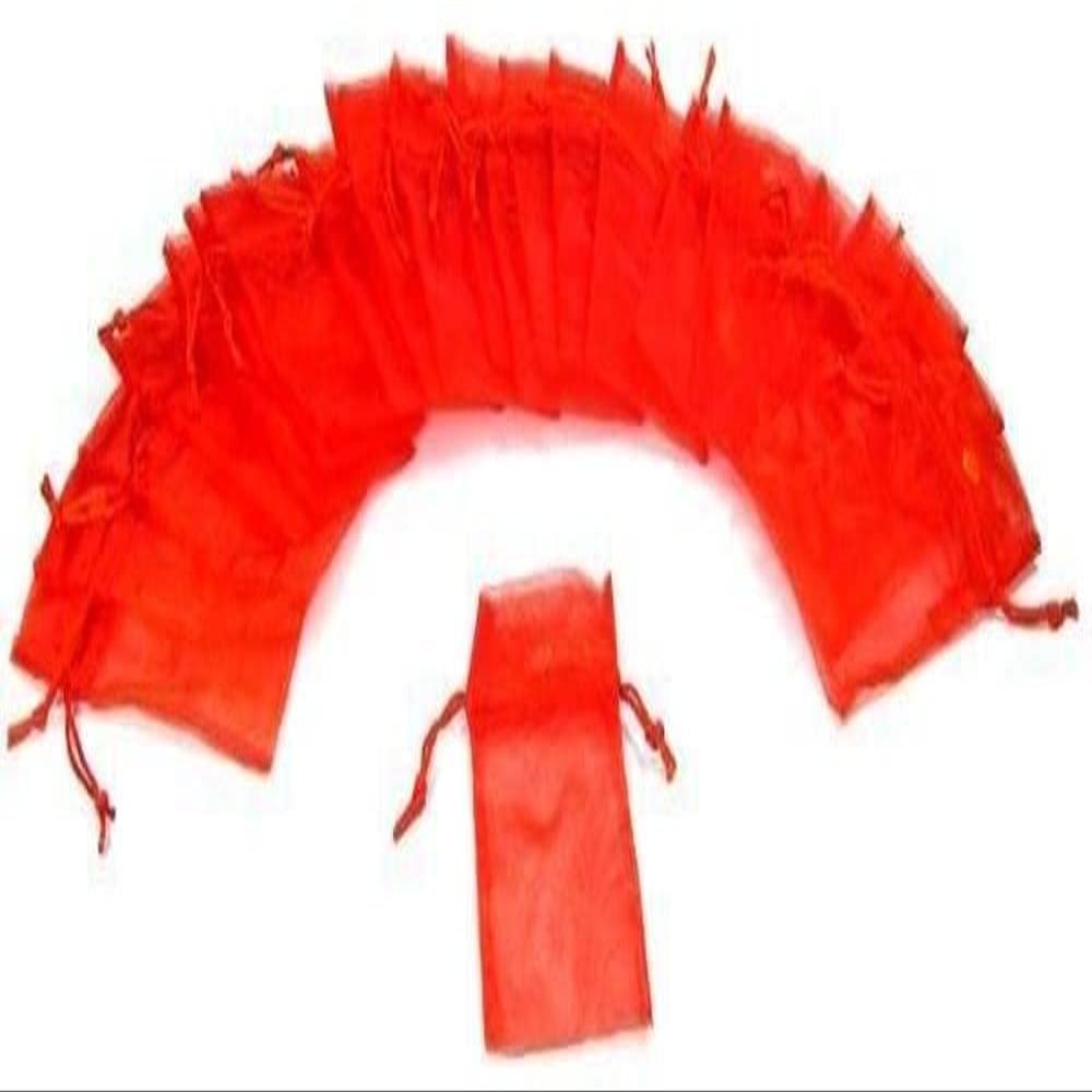 Gift Square 24pcs Jewelry Red Organza Drawstring Pouches Gift Bags 3"x4"