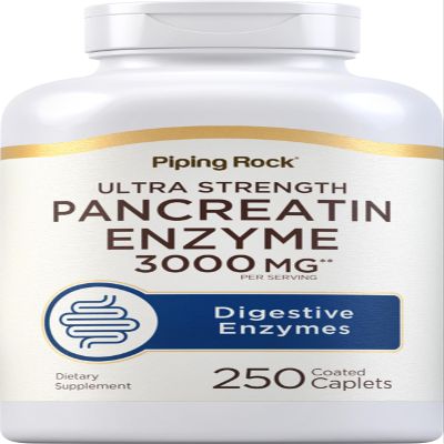 Piping Rock Pancreatin Digestive Enzymes | 250 Caplets | Ultra Strength | Non-GMO, Gluten Free Supplement