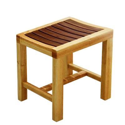WL-ZZZ Square Shower Seat Bench Wooden Bath Chair for Bathroom | Bathing Stool with Non-Slip Feets for Indoor and Outdoor Perfect for Elderly Disabled Use