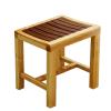WL-ZZZ Square Shower Seat Bench Wooden Bath Chair for Bathroom | Bathing Stool with Non-Slip Feets for Indoor and Outdoor Perfect for Elderly Disabled Use view 1