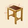 WL-ZZZ Square Shower Seat Bench Wooden Bath Chair for Bathroom | Bathing Stool with Non-Slip Feets for Indoor and Outdoor Perfect for Elderly Disabled Use view 3
