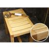 WL-ZZZ Wood Shower Seat Bench for Adult/Elderly/Disabled | Waterproof Bathroom Stool for Indoor and Outdoor Wooden Non-Slip Bath Chair Shower Stool Bathtub Spa Stool view 3