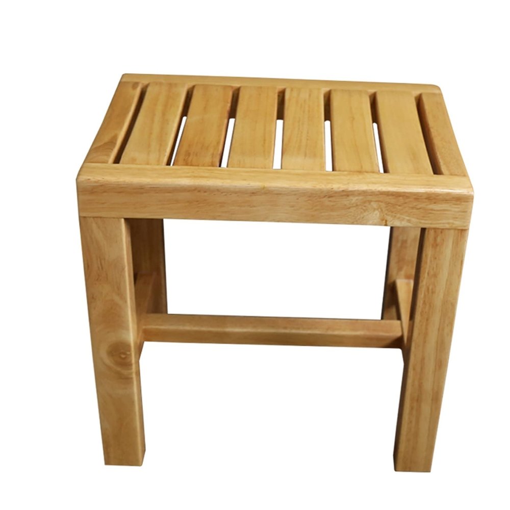 WL-ZZZ Wood Shower Seat Bench | Waterproof Bathroom Stool for Elderly Bath Chair Wooden Non-Slip Shower Stool Adult Bathtub Spa Change Shoes Stool, 250KG Capacity (Size : 42 * 28 * 43 cm)