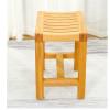 WL-ZZZ Square Shower Stool Wooden Bathing Seat Bench for Bathroom Anti-Slip Bathtub Chair Curved Design Wood Color Bath Stools for Senior, Handicap Spa Sauna Bench view 2