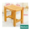 WL-ZZZ Square Shower Stool Wooden Bathing Seat Bench for Bathroom Anti-Slip Bathtub Chair Curved Design Wood Color Bath Stools for Senior, Handicap Spa Sauna Bench view 3