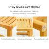 WL-ZZZ Square Shower Stool Wooden Bathing Seat Bench for Bathroom Anti-Slip Bathtub Chair Curved Design Wood Color Bath Stools for Senior, Handicap Spa Sauna Bench view 4