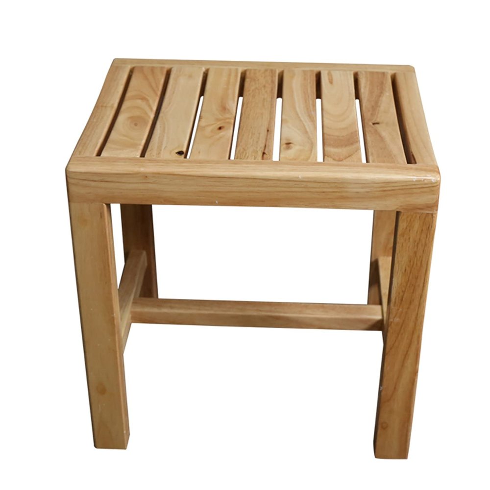WL-ZZZ Wood Shower Seat Bench | Waterproof Bathroom Stool for Elderly Bath Chair Wooden Non-Slip Shower Stool Adult Bathtub Spa Change Shoes Stool, 250KG Capacity (Size : 42 * 33 * 45 cm)