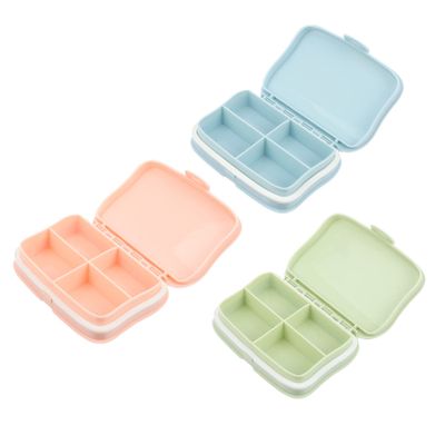 4 Compartment Travel Pill Case Portable Medicine Organizer Daily Pill Box for Am/Plastic Storage Box Zipper Assorted Colors