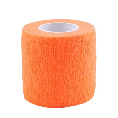 5 Rolls Self Adherent Cohesive Wrap Bandages,Elastic Self Adhesive Tape for Sports, Wrist, Ankle,First Aid Tape Finger Joints (Fluorescent Orange)