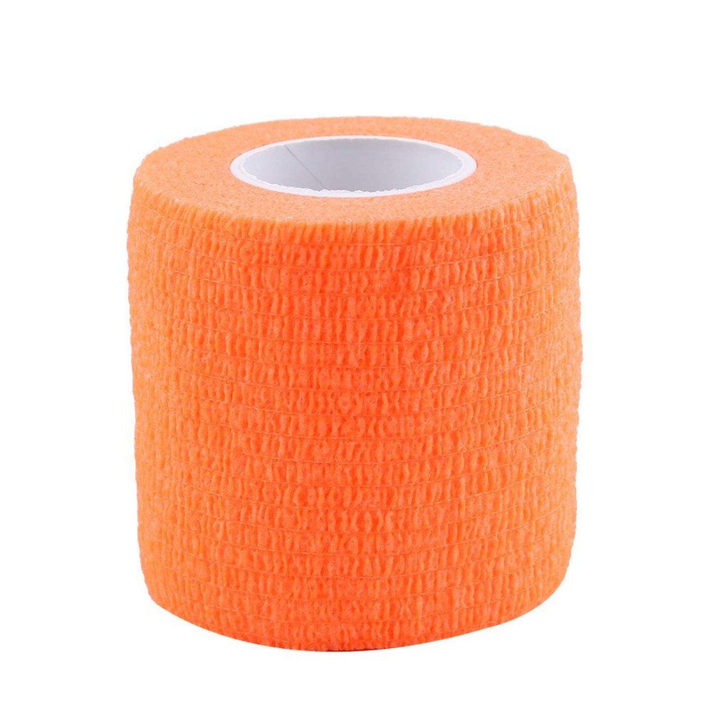 5 Rolls Self Adherent Cohesive Wrap Bandages,Elastic Self Adhesive Tape for Sports, Wrist, Ankle,First Aid Tape Finger Joints (Fluorescent Orange)
