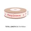 ARTIBETTER 1 Roll 10 Meters Christmas Ribbon Gift Wrapping Ribbon Cotton Merry Christmas Pattern Ribbon for Bouquet Wreath Gift Wrapping view 2