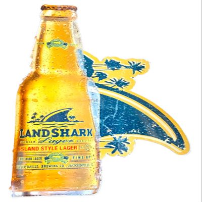 Landshark Brewing Company Island Style Lager Bottle Shaped Sticker | 24" x 12"