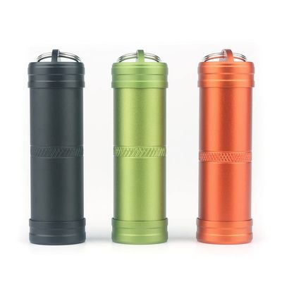 10pcs Portable Pill Holders Storage Drug Container for Outdoor Camping Traveling, Random Color Keychain Medication Pill Case Waterproof Aluminum Pill Boxes Medicine Vitamin Holder