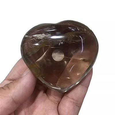 1PC 2 INCH Natural Transparent Clear Smoky Brown Quartz Crystal Heart for Healing