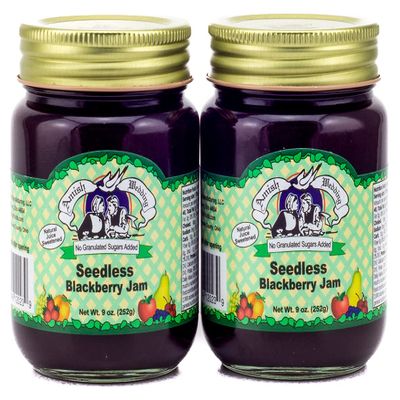 Amish Wedding Seedless Blackberry Jam (No Sugar Added) 9oz (Pack of 2)
