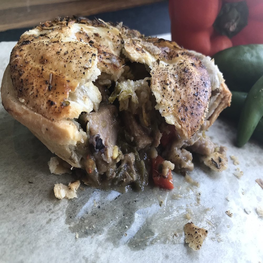 Kiwi Kuisine Pork & Green Chili New Zealand Style Pie - One Dozen