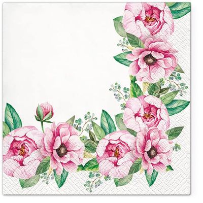 Keep Unique 20-ct 13x13 Flowers Paper Luncheon Decoupage Napkins, 3-Ply Servilletas Printed Flower Twigs Round Cocktail Napkin for Art, Dinner and Party, Disposable Napkins Decor
