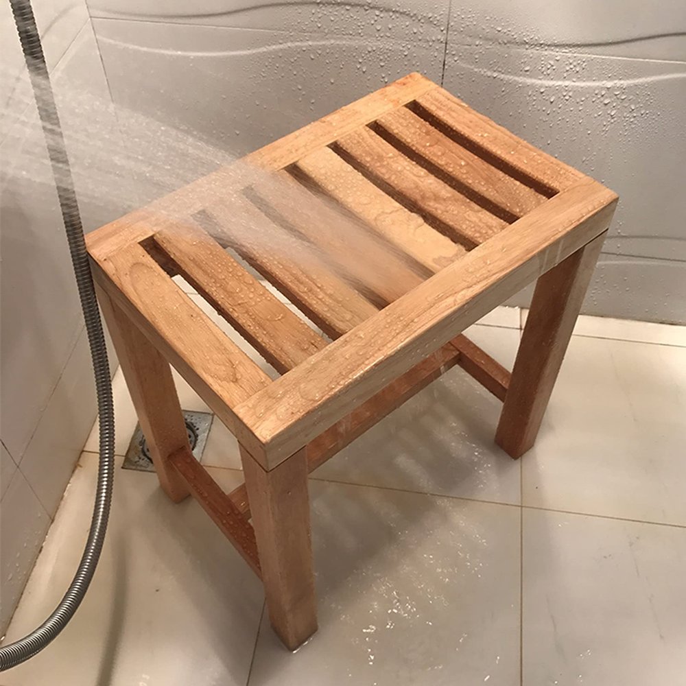 WL-ZZZ Shower Seat Bench Bathroom Wood Waterproof Bathing Stool Elderly Disabled Non-Slip Bathtub Spa Chairs Change Shoes Stool Foot Rest Shaving Stool