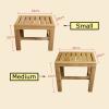 WL-ZZZ Wooden Stool for Bathroom Shower Non-Slip Bathing Seat Bench for Elderly/Disabled Bathtub Spa Chair Waterproof Shower Stool for Indoor and Outdoor (Size : 42 * 28 * 43 cm) view 2