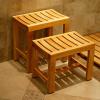 WL-ZZZ Wooden Stool for Bathroom Shower Non-Slip Bathing Seat Bench for Elderly/Disabled Bathtub Spa Chair Waterproof Shower Stool for Indoor and Outdoor (Size : 42 * 28 * 43 cm) view 3