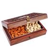 Jaiccha Ghasitaram Diwali Gifts - Dryfruits Hamper-Wooden Carving Jewellery Box with Almonds and Cashews |Gift for Diwali,Holi,Rakhi,Valentine,Christmas,Birthday,Anniversary,Her,Him| view 1