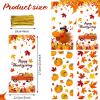Chinco 160 Pcs Thanksgiving Treat Bags Cellophane Plastic Goodie Bags Pumpkin Turkey Maple Gift Bag with 160 Gold Twist Ties for Thanksgiving Theme Party Supplies view 2